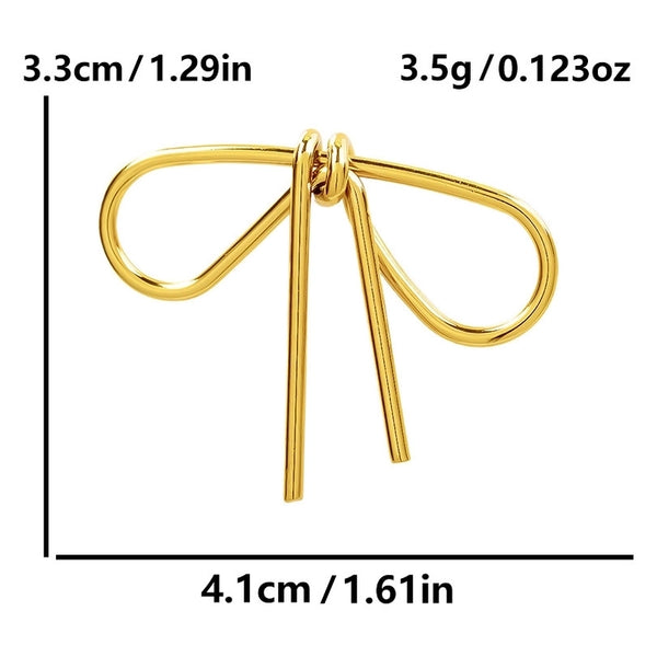 1 Piece 38*27mm 41*33mm 304 Stainless Steel 18K Gold Plated Bow Knot Polished Pendant