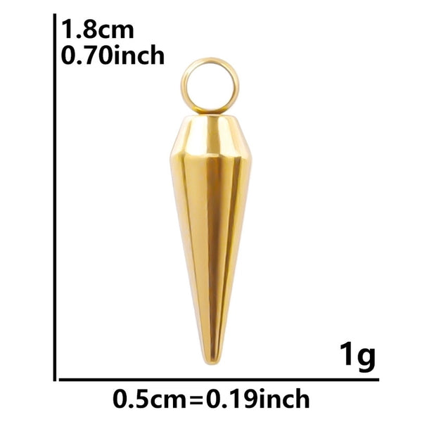 1 Piece 5*18mm Hole 2~2.9mm 304 Stainless Steel 18K Gold Plated Geometric Polished Pendant