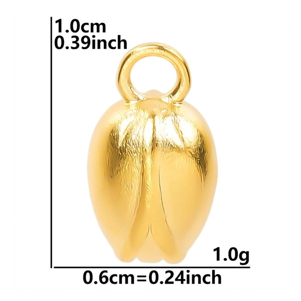 1 Piece 6 * 10mm Hole 2~2.9mm 304 Stainless Steel 18K Gold Plated Flower Polished Pendant