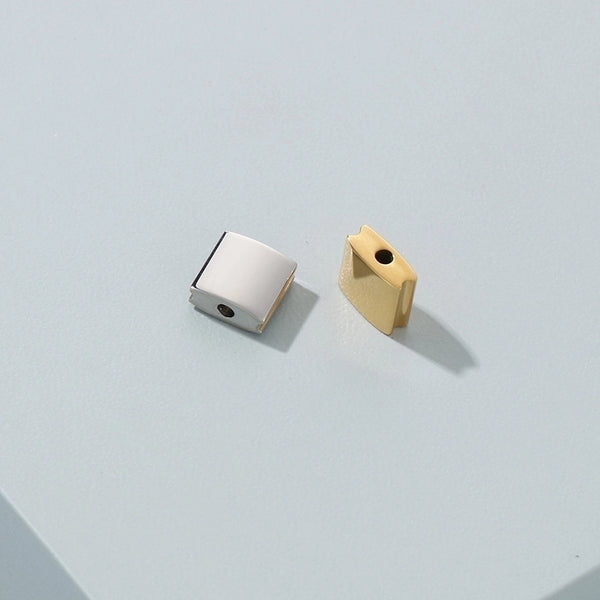 1 Piece 9mm Stainless Steel 18K Gold Plated Geometric Spacer Bars