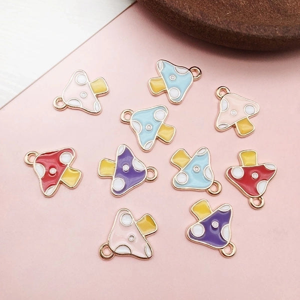 1 Piece Cartoon Style Mushroom Alloy Enamel Plating Pendant Jewelry Accessories