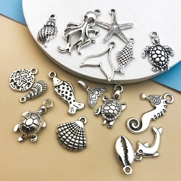 1 Piece Cartoon Style Starfish Hippocampus Shell Alloy Plating Pendant Jewelry Accessories