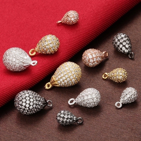 1 Piece Casual Simple Style Water Droplets Copper Plating Inlay Pendant Jewelry Accessories