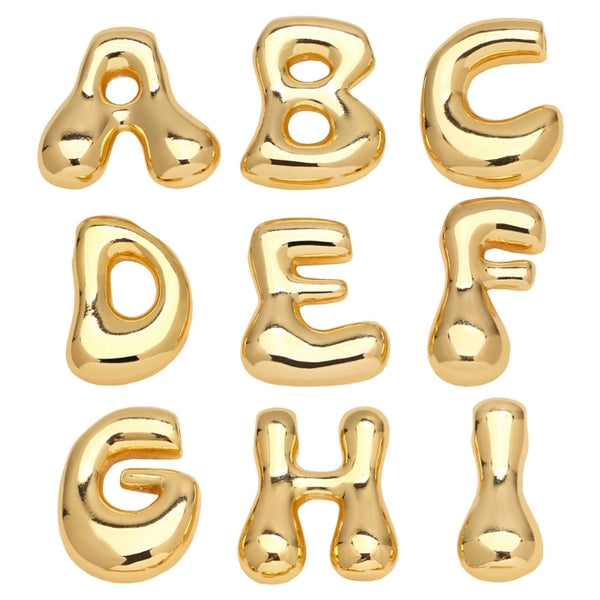 1 Piece Copper 18K Gold Plated Letter Pendant