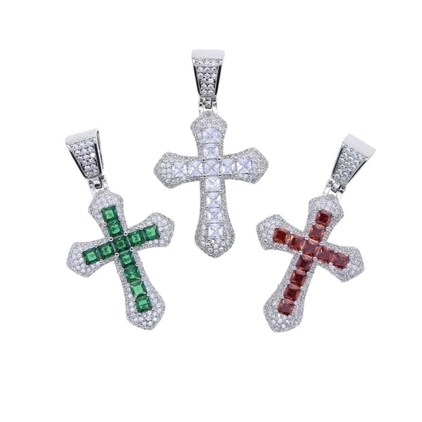 1 Piece Copper Zircon Cross