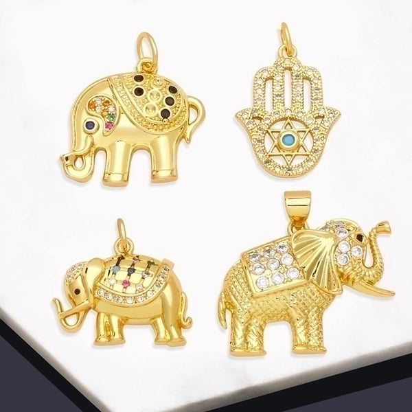 1 Piece Copper Zircon  Elephant