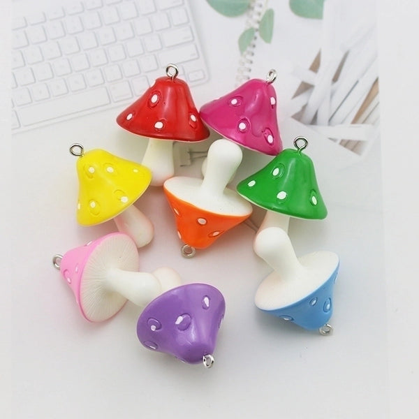 1 Piece Cute Mushroom Resin Jewelry Accessories