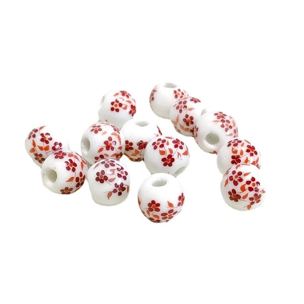 1 Piece Diameter 10mm Ceramics Flower Beads