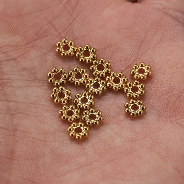 1 Piece Diameter 3mm Diameter 5mm Diameter 6 Mm Hole 1~1.9mm Stainless Steel 18K Gold Plated Solid Color Spacer Bars