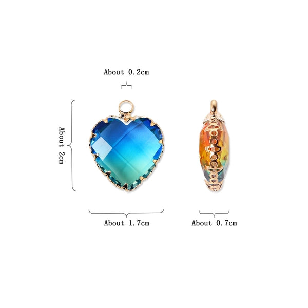 1 Piece Glass Heart Shape Pendant