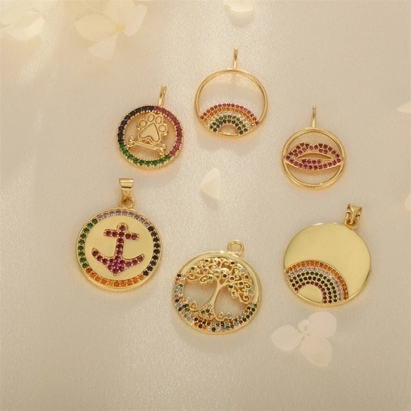 1 Piece Ig Style Lips Rainbow Tree Copper Inlay Jewelry Accessories