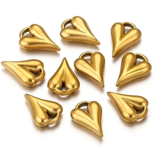 1 Piece Ig Style Simple Style Heart Shape Stainless Steel Plating Pendant Jewelry Accessories