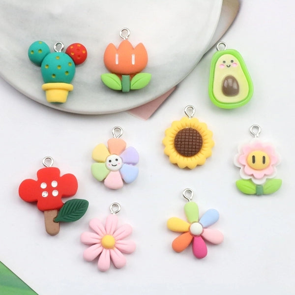 1 Piece Plastic Flower Pendant