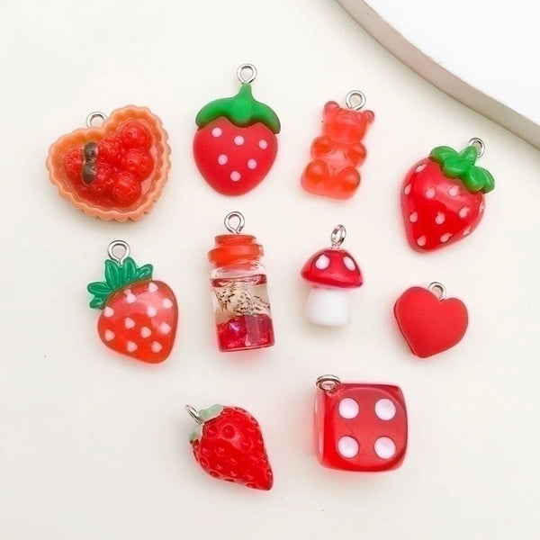 1 Piece Resin Fruit Bear Pendant