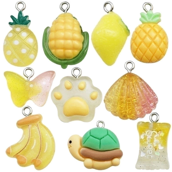 1 Piece Resin Tortoise Fruit Butterfly Pendant