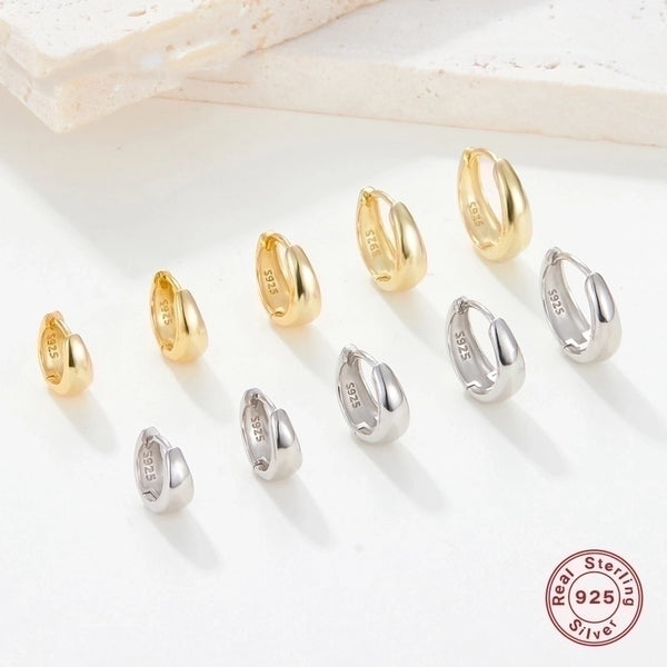 1 Piece Simple Style Geometric Plating Sterling Silver 18k Gold Plated White Gold Plated Earrings