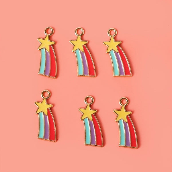 1 Piece Simple Style Rainbow Star Alloy Enamel Plating Pendant Jewelry Accessories