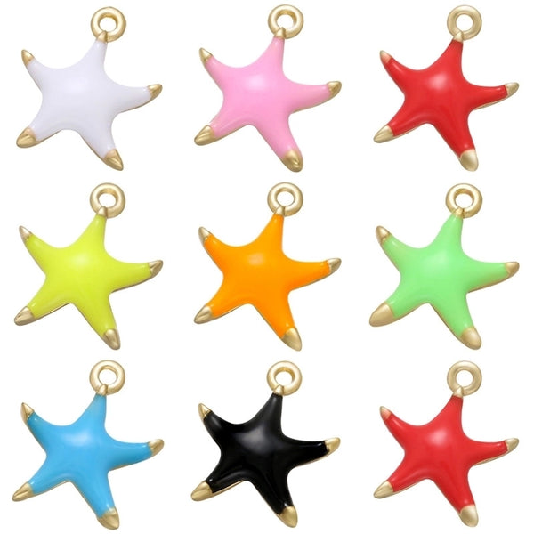 1 Piece Simple Style Star Copper Enamel Jewelry Accessories