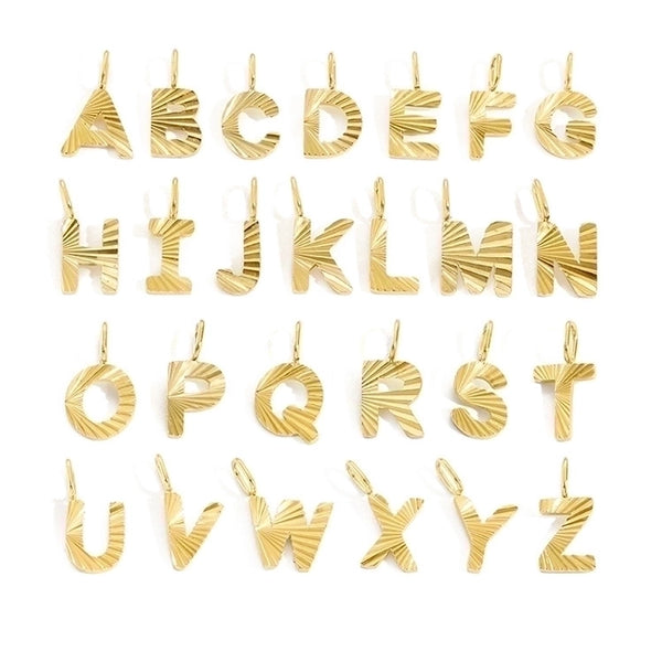 1 Piece Stainless Steel 14K Gold Plated Letter