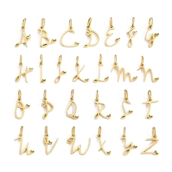 1 Piece Stainless Steel 14K Gold Plated Rose Gold Plated Letter