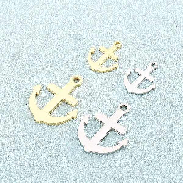 1 Piece Stainless Steel 18K Gold Plated Anchor