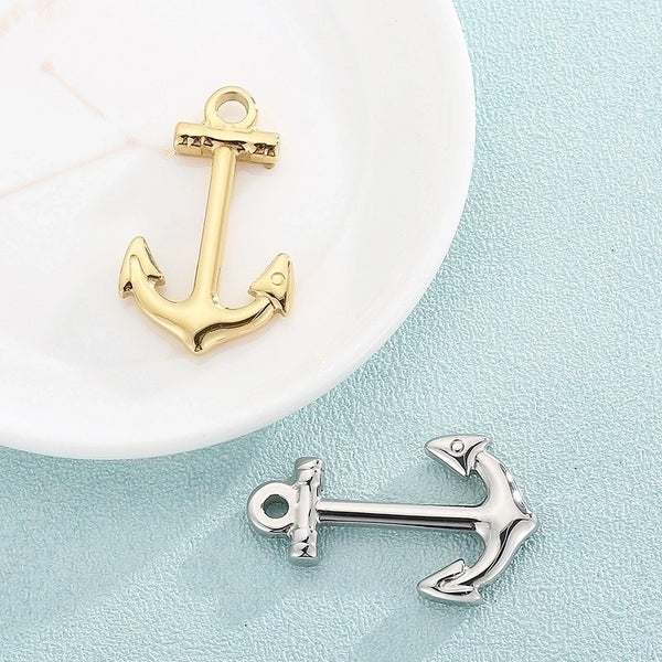 1 Piece Stainless Steel 18K Gold Plated Anchor