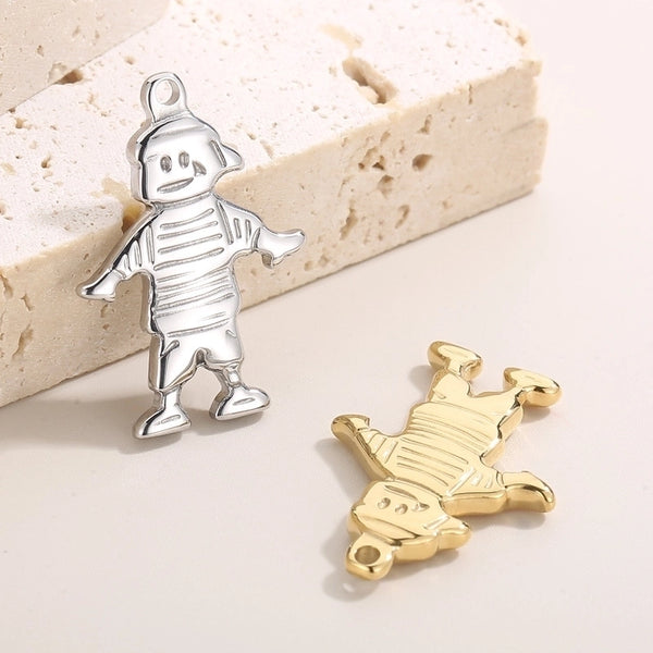 1 Piece Stainless Steel 18K Gold Plated Cartoon Character