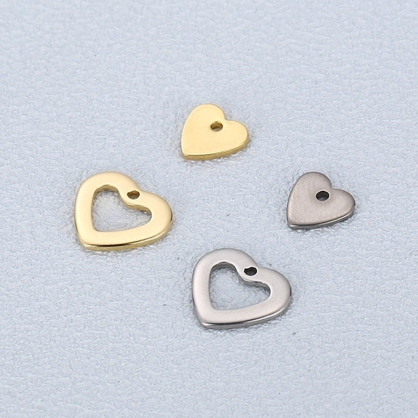 1 Piece Stainless Steel 18K Gold Plated Heart Shape