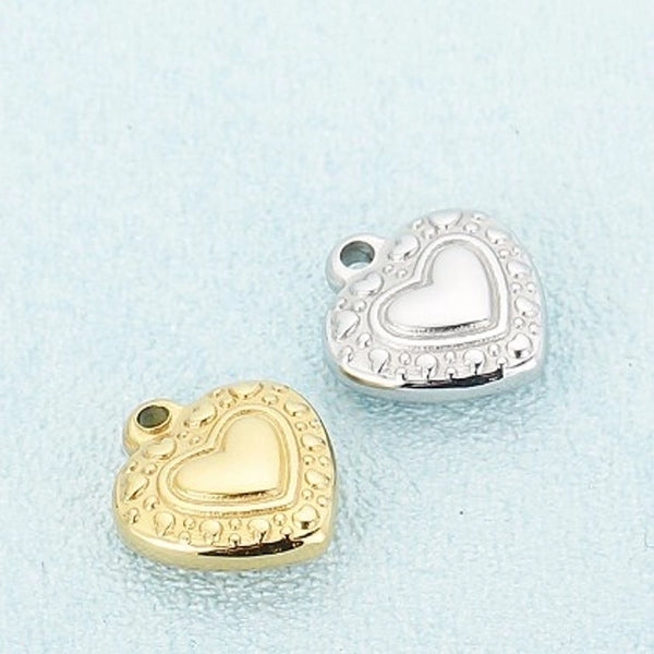 1 Piece Stainless Steel 18K Gold Plated Heart Shape