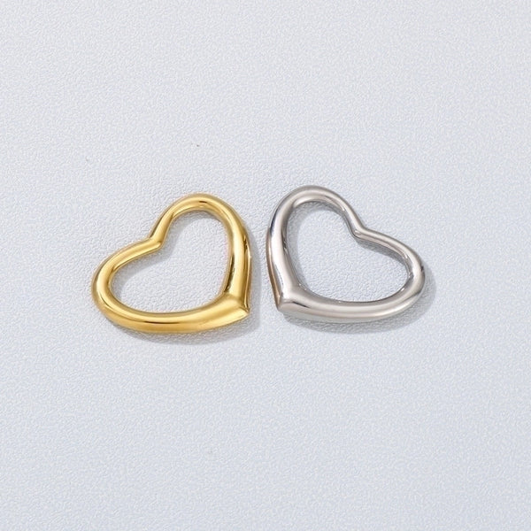 1 Piece Stainless Steel 18K Gold Plated Heart Shape