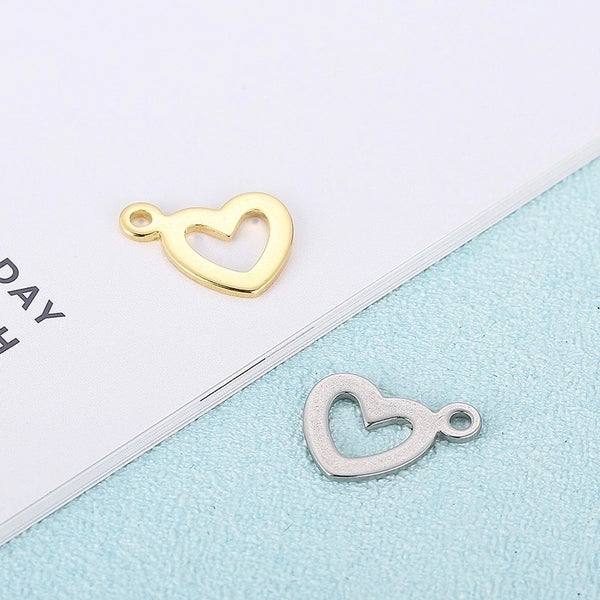 1 Piece Stainless Steel 18K Gold Plated Heart Shape