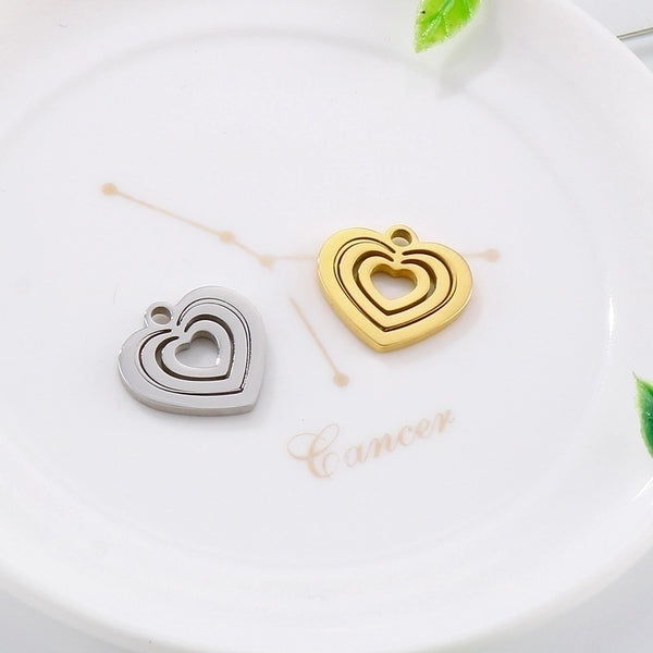 1 Piece Stainless Steel 18K Gold Plated Heart Shape