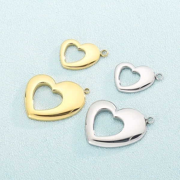 1 Piece Stainless Steel 18K Gold Plated Heart Shape