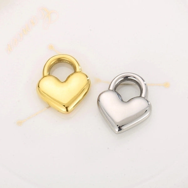 1 Piece Stainless Steel 18K Gold Plated Heart Shape