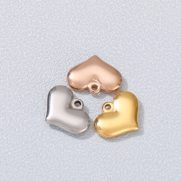 1 Piece Stainless Steel 18K Gold Plated Heart Shape