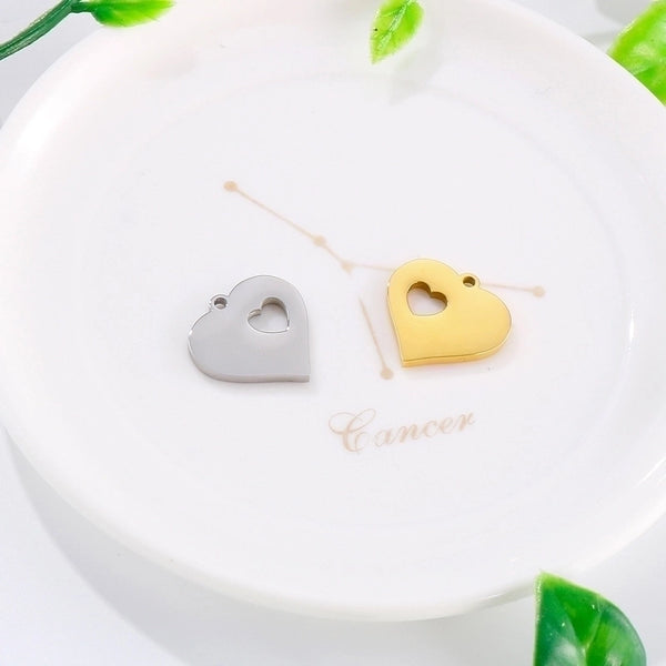 1 Piece Stainless Steel 18K Gold Plated Heart Shape