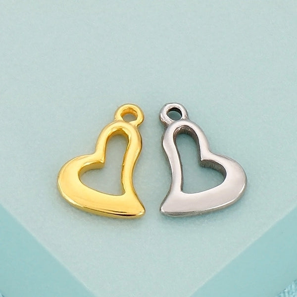 1 Piece Stainless Steel 18K Gold Plated Heart Shape