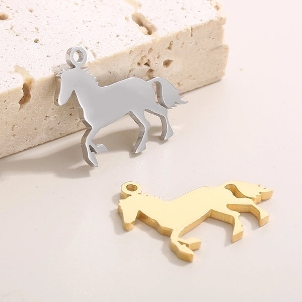 1 Piece Stainless Steel 18K Gold Plated Horse