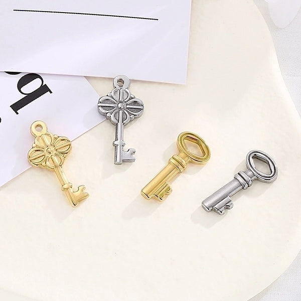 1 Piece Stainless Steel 18K Gold Plated Key