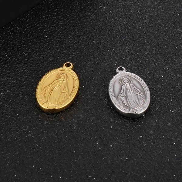 1 Piece Stainless Steel 18K Gold Plated Portrait