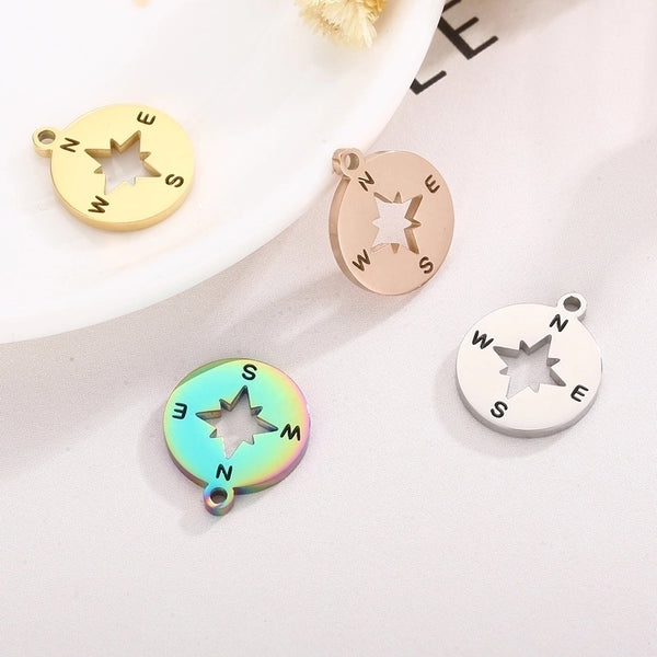 1 Piece Stainless Steel 18K Gold Plated Star