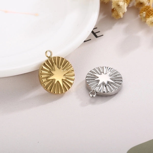 1 Piece Stainless Steel 18K Gold Plated Star