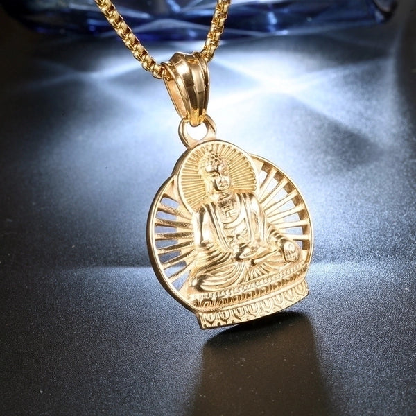 1 Piece Stainless Steel Buddha Polished Pendant Chain