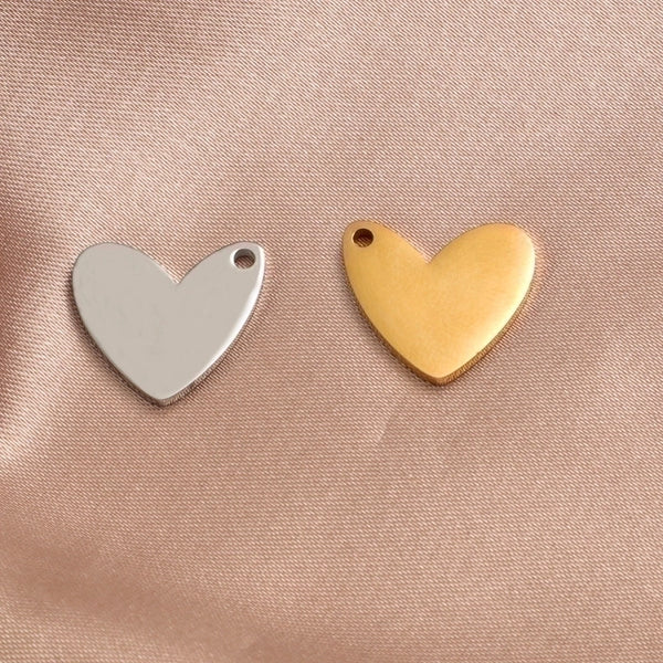 1 Piece Stainless Steel None 18K Gold Plated Heart Shape