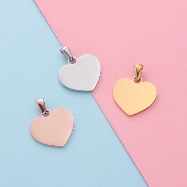 1 Piece Stainless Steel None 18K Gold Plated Rose Gold Plated Heart Shape Pendant