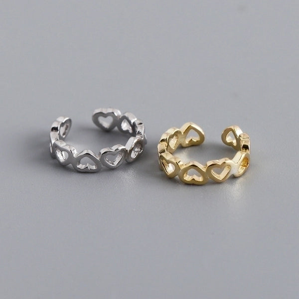 1 Piece Sterling Silver Heart Shape Ear Clips