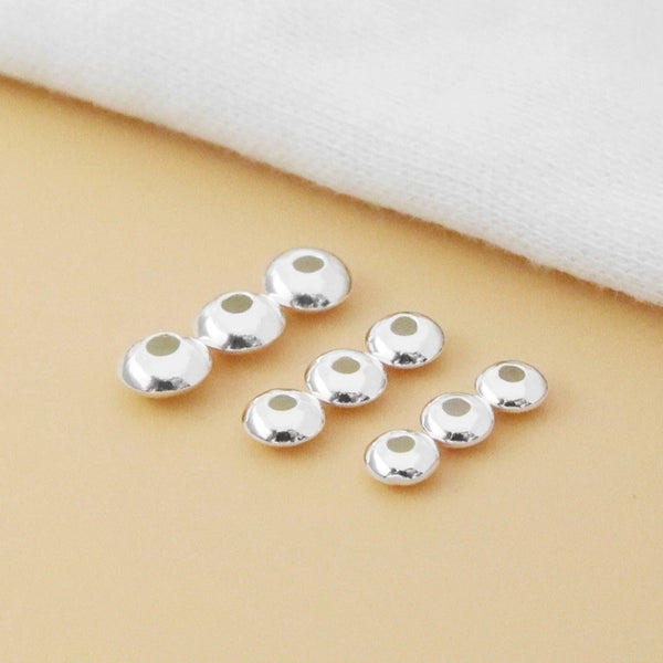 1 Piece Sterling Silver Solid Color Beads