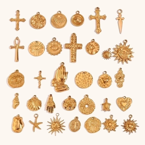 1 Piece Streetwear Cross Sun Stainless Steel Plating Jewelry Accessories