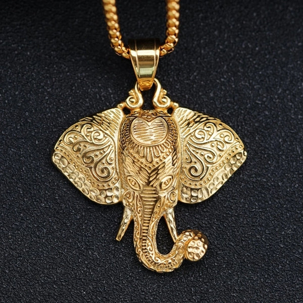 1 Piece Titanium Steel Elephant Pendant