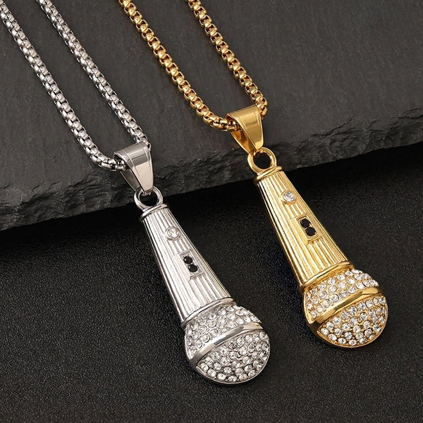 1 Piece Titanium Steel Rhinestones Solid Color Pendant Chain